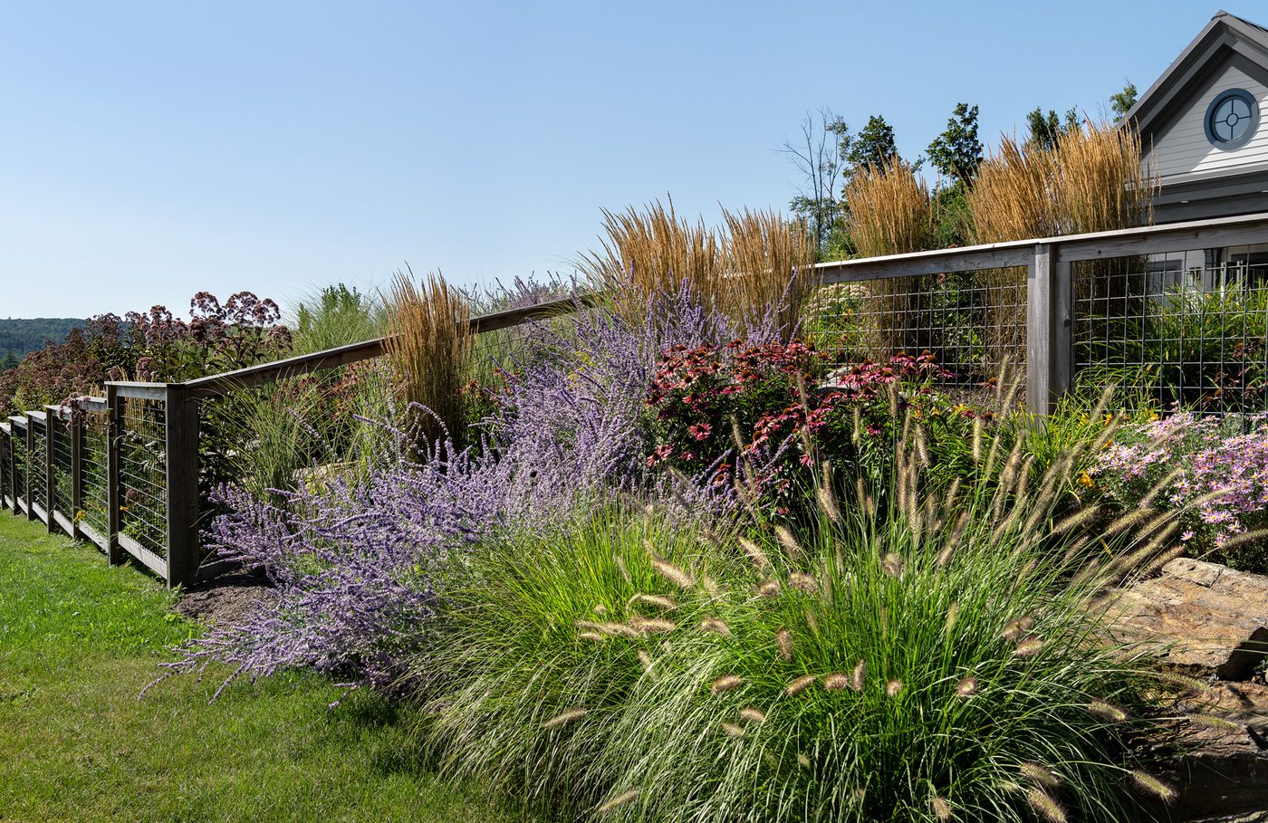 Grass border and hillside in the Berkshires