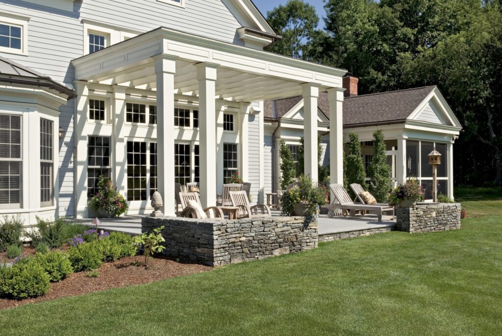 Pergola Terrace & Dry-Stone Wall