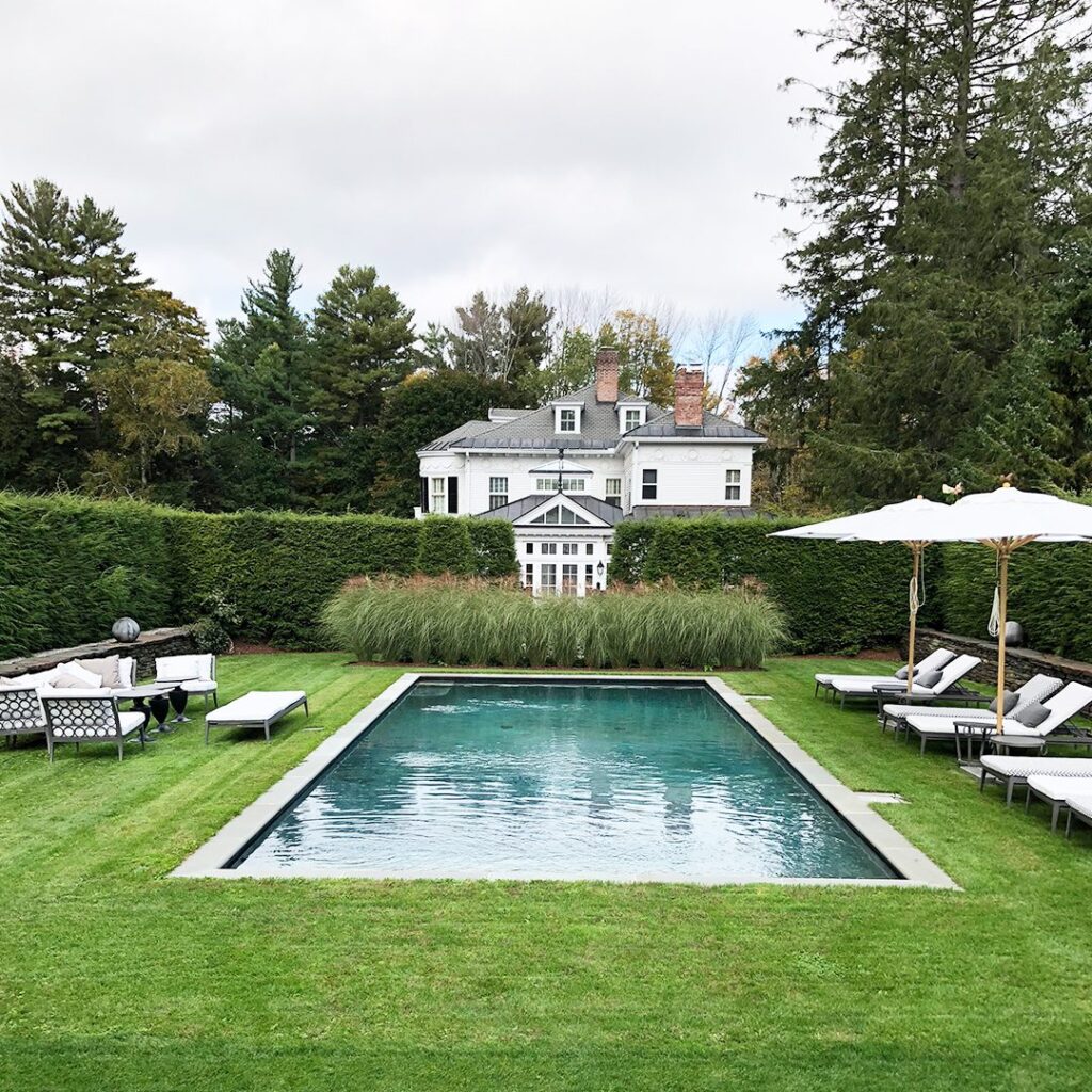 Lawn Pool & White Mansion