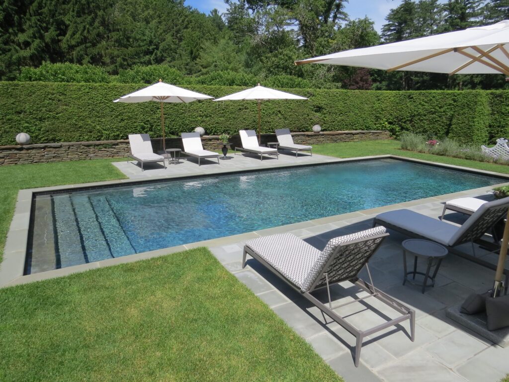 Rectangular Pool With Loungers