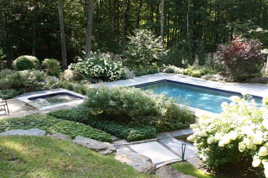 Woodland Pool & Hydrangeas