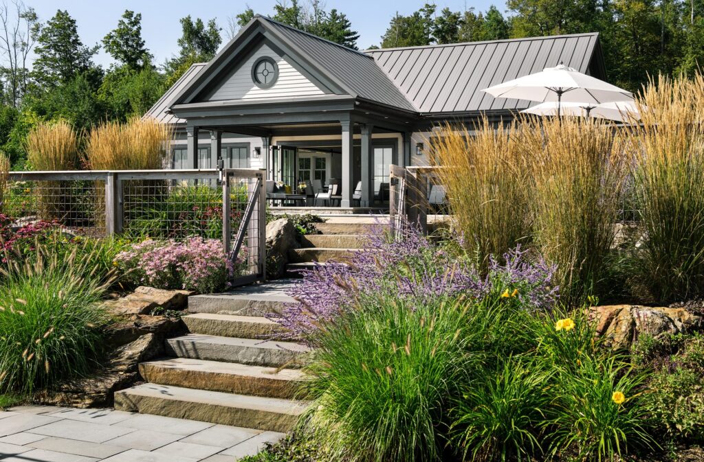 Stone Steps To The Pool House