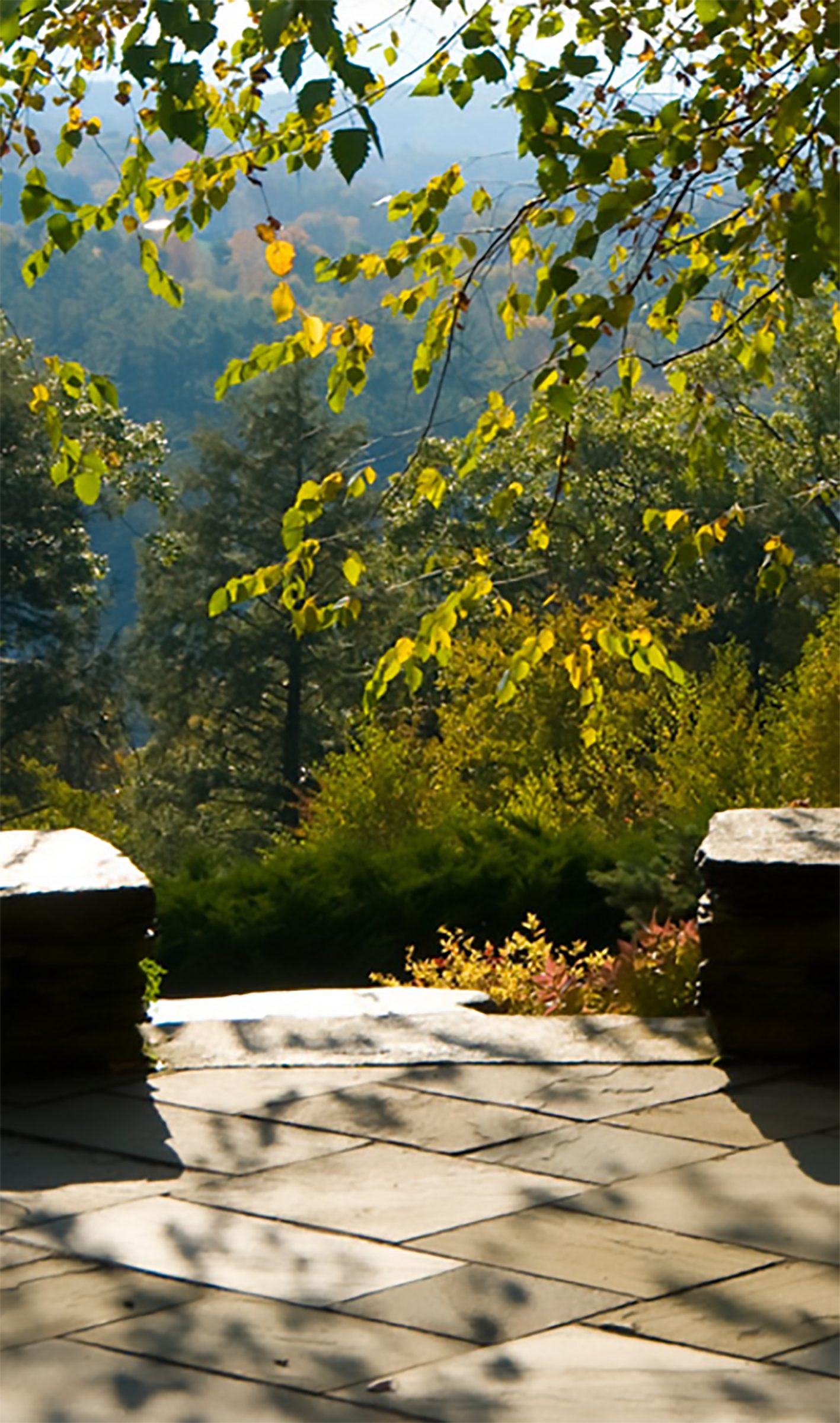 Bluestone terrace above a Berkshire valley